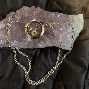 Origami owl locket and 3 chram necklace